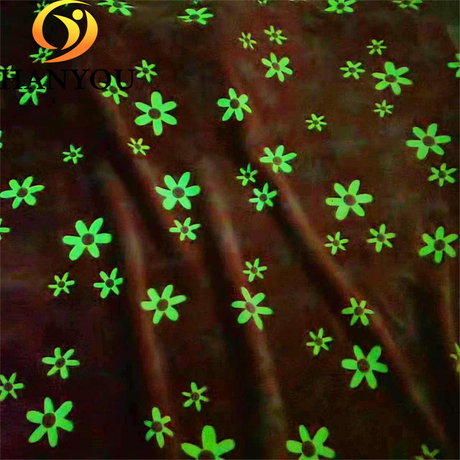 Roter Seestern Blumenmuster Flanell Korallen Fleece Pl&uuml;sch Minky Leuchtender Stoff Glow In The Dark Fleece Stoff
