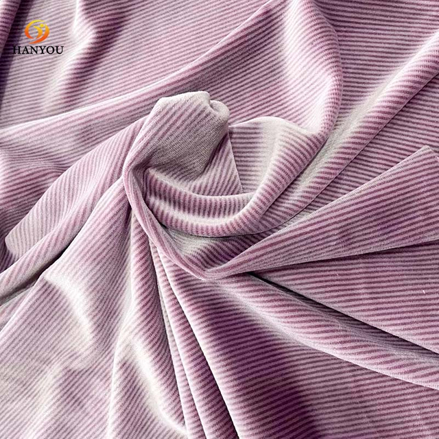 Hanyo Stripe Jacquard Double Face Brush Polyester Flannel Flece