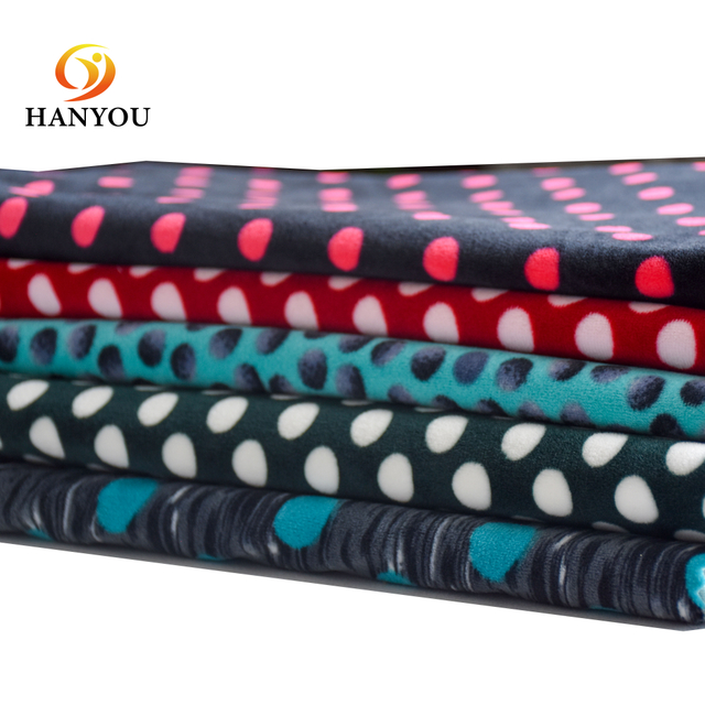 Hanyo tùy chỉnh in vải lông cừu polyester thoải mái