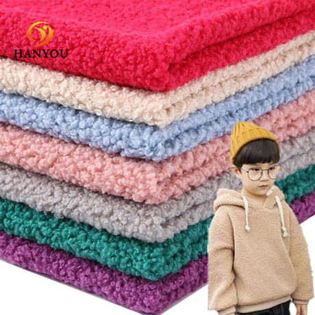 Hanyo sheild Color Teddy Sherpa Fleece tissu pour enfants vêtements