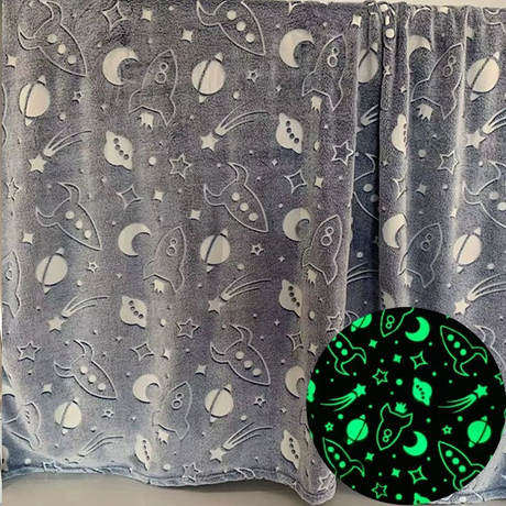 Hanyo Mune étoile gris foncé Glow dans le tissu en toison de flanelle foncé
