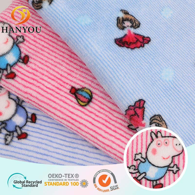 Tela de vellón de franela impresa de cartón de cartón personalizado de Hanyo