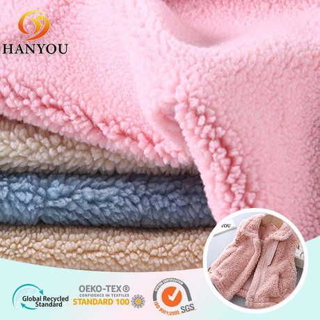 Hanyo bán buôn polyester soild màu linh dương sherpa