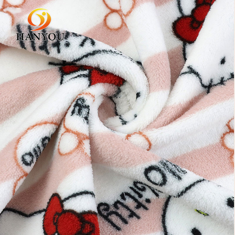 Hanyo Soft War Hello Hello Kitty Flannel Fulce Tissu
